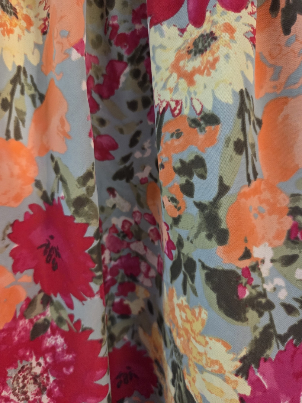 LC Loren Conrad Floral Boho Pleated Cap-Sleeve Blouse - Pink Multi - Size XXL - Picture 6 of 6